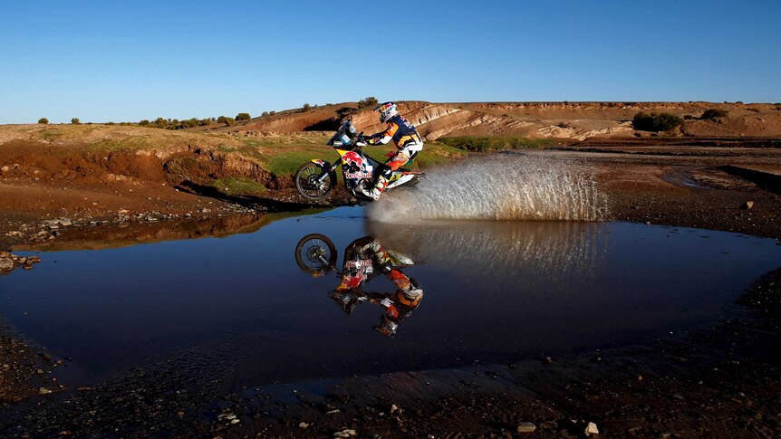 Toby Price rides during the Dakar Rally