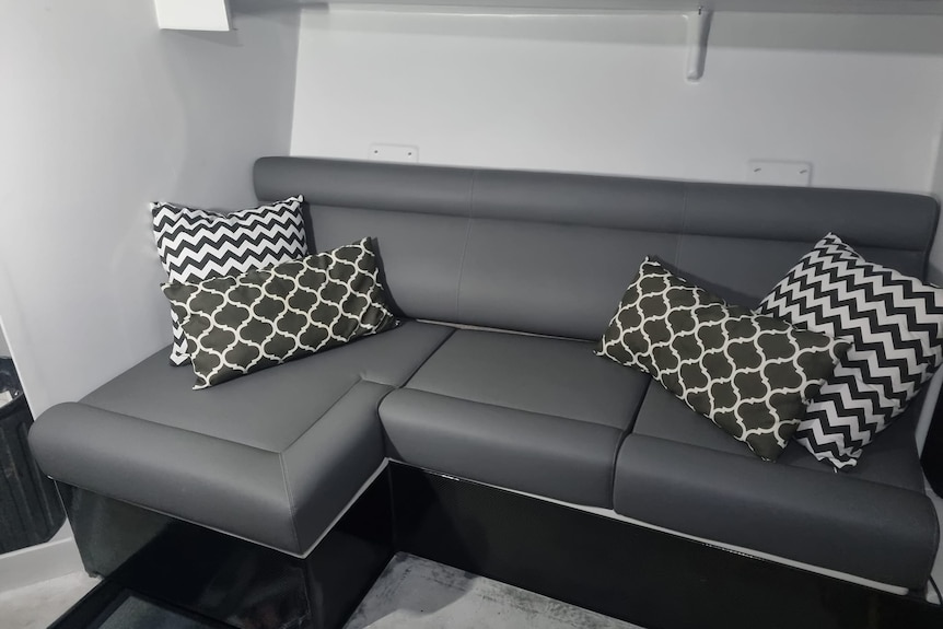 J-Bird's grey couch