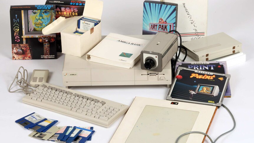 The Commodore Amiga computer equipment used by Andy Warhol.