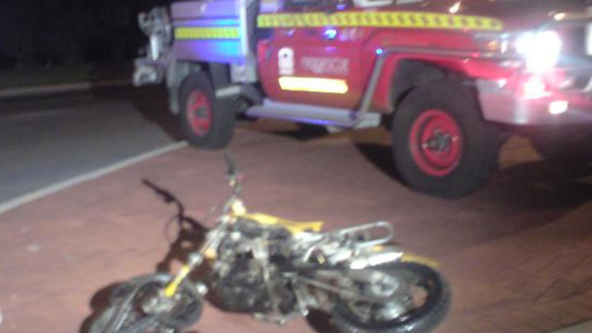 The teen who was riding the motorbike is in a critical condition