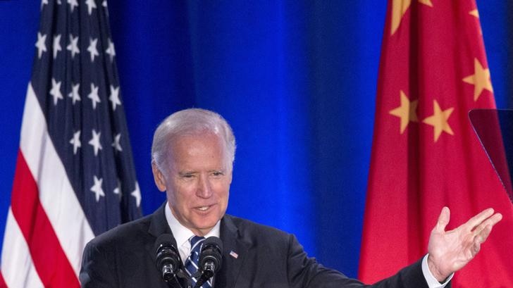 Vice President Joe Biden speaks at the closing session of the US-China Climate Leaders Summit in Los Angeles.