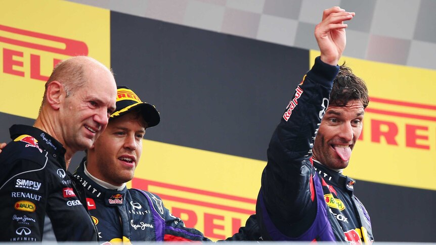 Webber shares a joke with the Monza crowd