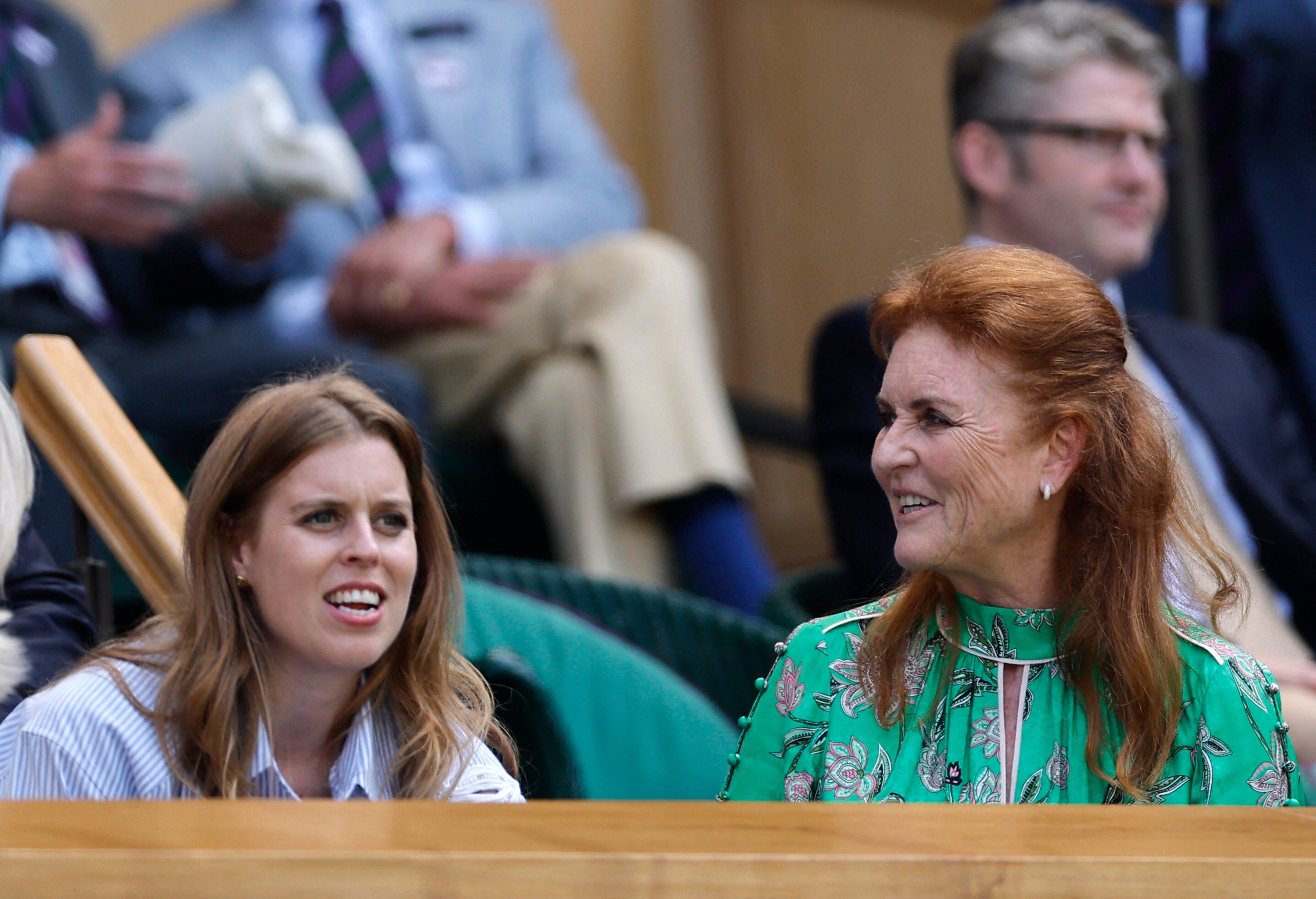 Princess Beatrice and Sarah Ferguson watch wimbledon from the royal box 