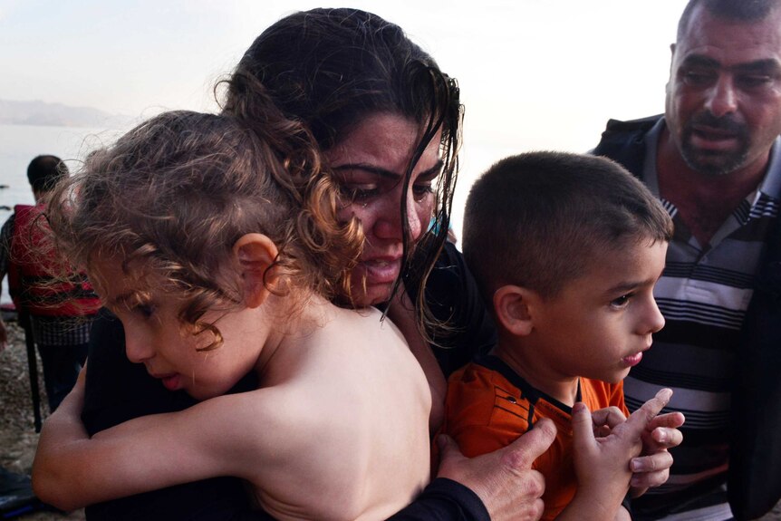 A Syrian family arrives in Greece
