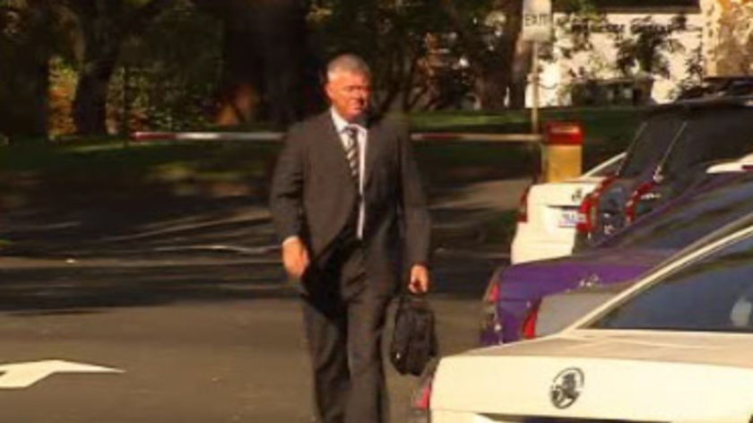 Former Treasurer Troy Buswell arrives at State Parliament to take up his backbench position.