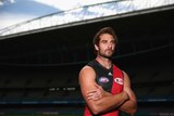 Essendon's Jobe Watson poses during the 2015 AFL captains' media session at Docklands in March 2015.
