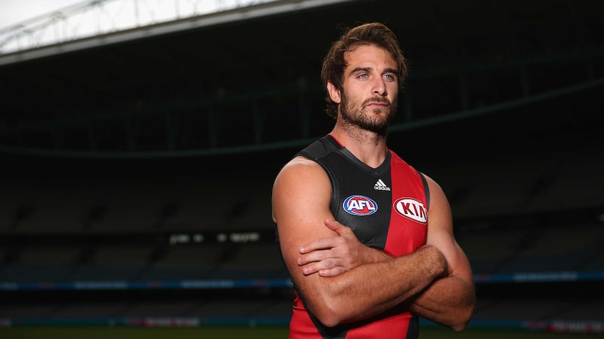Essendon captain Jobe Watson at the AFL captains interview session at Docklands on March 25, 2015.