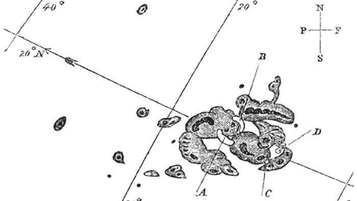 Drawing of sunspots by English astronomer Richard Carrington from 1859