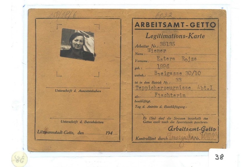 A work card used in Lodz Ghetto