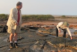 Measuring dinosaur footprints