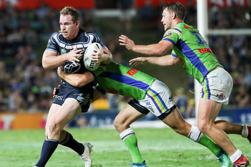 Michael Morgan of the Cowboys during the Round 8 NRL match against Canberra in Townsville.