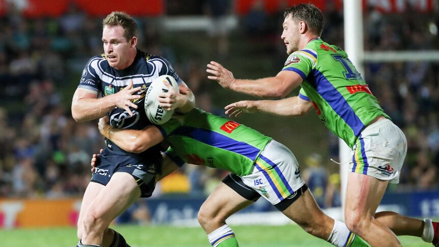 Michael Morgan of the Cowboys during the Round 8 NRL match against Canberra in Townsville.