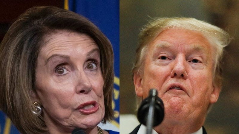 A composite image of US House Speaker Nancy Pelosi and US President Donald Trump