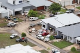 Aerial photo of residents cleaning up their homes as floodwaters ease in parts of Townsville.