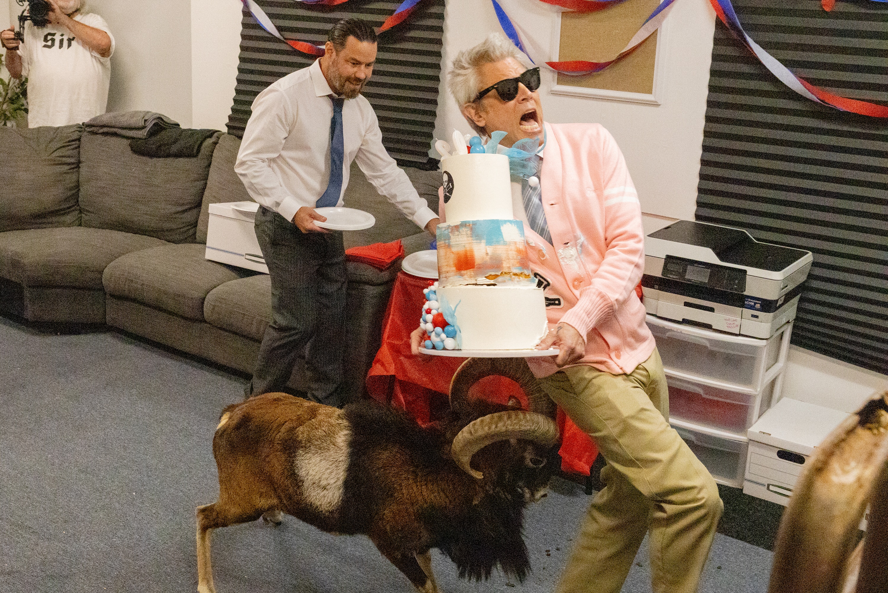 Johnny Knoxville getting rammed by a ram
