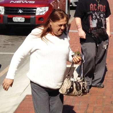 Margaret Archer in the street outside court.