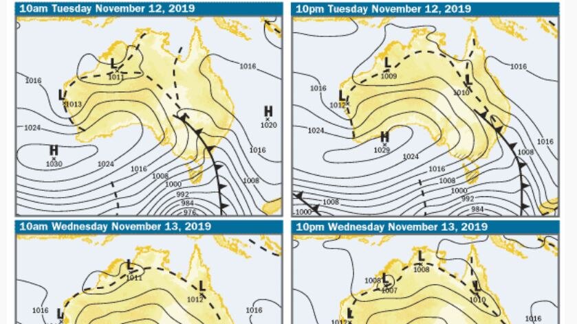Synoptic weather maps for the next few days