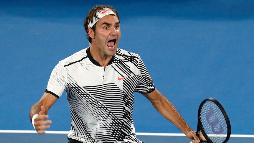 Federer celebrates win over Nishikori