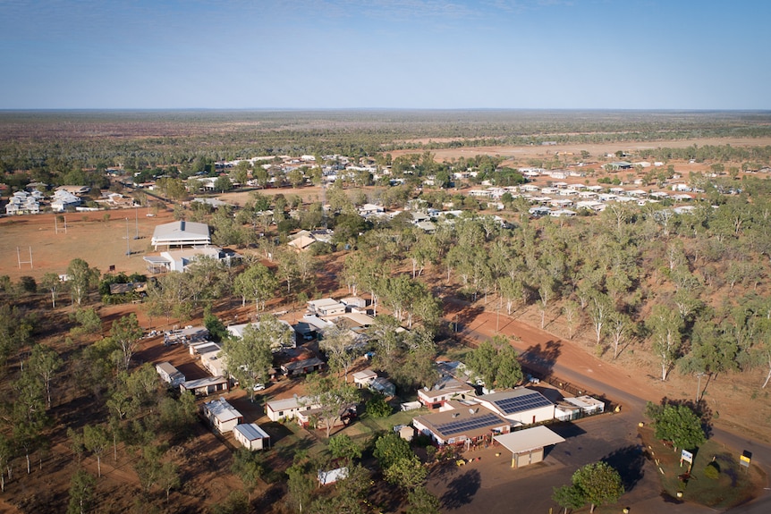 aerial photo of a remote community