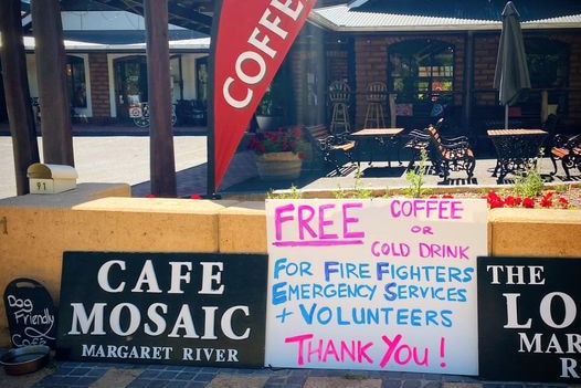 Free coffee signs in Margaret River