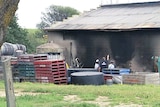 burnt out caravan at McLaren Vale