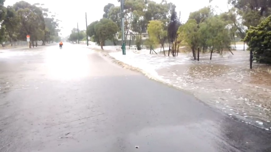 Streets in the Great Southern town of Wagin were flooded due to heavy rain.