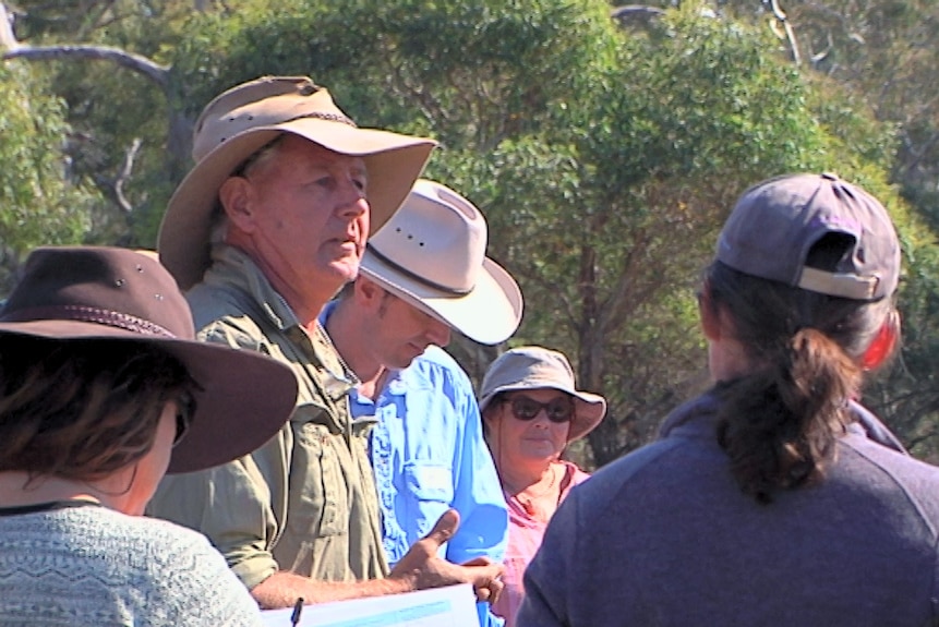 Dr Charles Massy hosting a Landcare field day on Aboriginal cool-burn patch fires