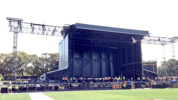 Rolling Stones stage at Adelaide Oval