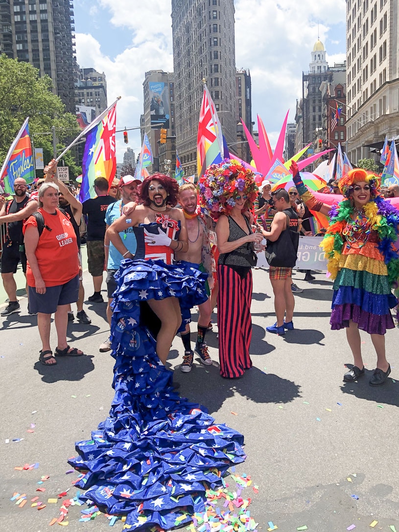 Drag queens line the streets of New York