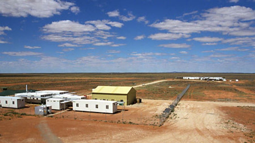 Site offices and camp area at the Honeymoon uranium mine project site.