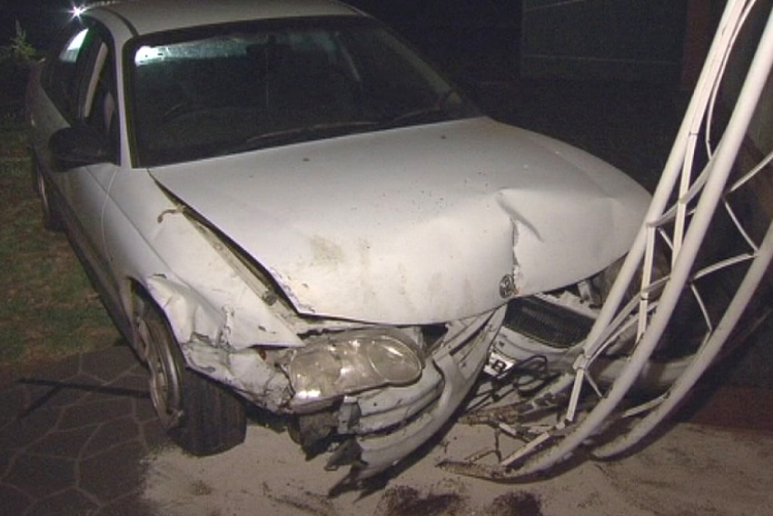 A Holden sedan crashed into the verandah of a Findon home in Adelaide's west