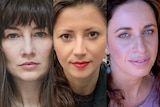 Composite image of Ukrainian authors Kateryna Babkina, Olesya Khromeychuk and Maria Tumarkin.
