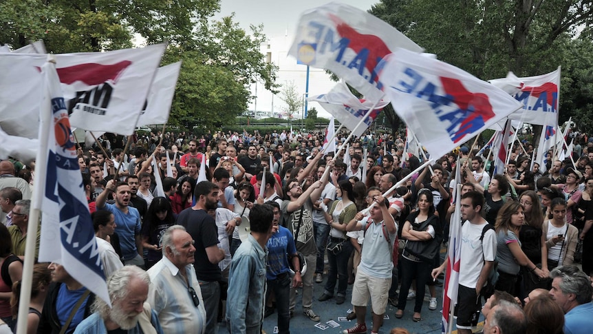 Greeks protest ERT closure