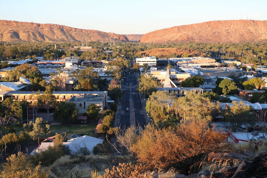 Looking down on Alice Springs