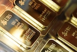 100g gold bars engraved with the logo and name of the swiss bank UBS