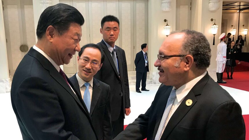 PNG Prime Minister O'Neill and Chinese President Xi Jinping.