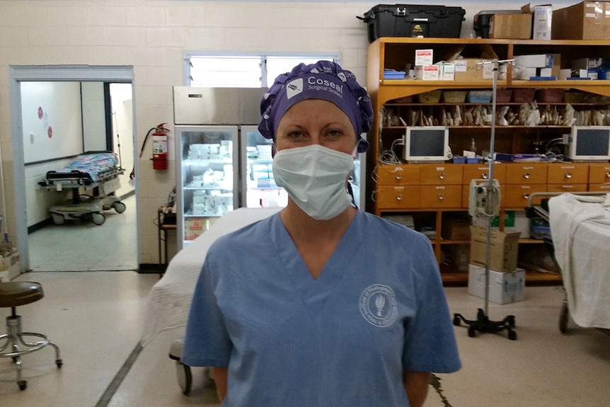 A nurse wearing a medical mask