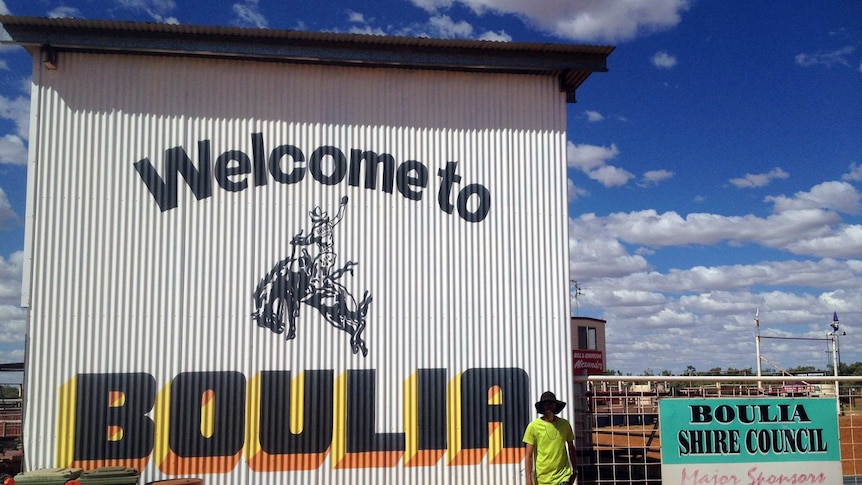 Man out the front of Boulia rodeo field