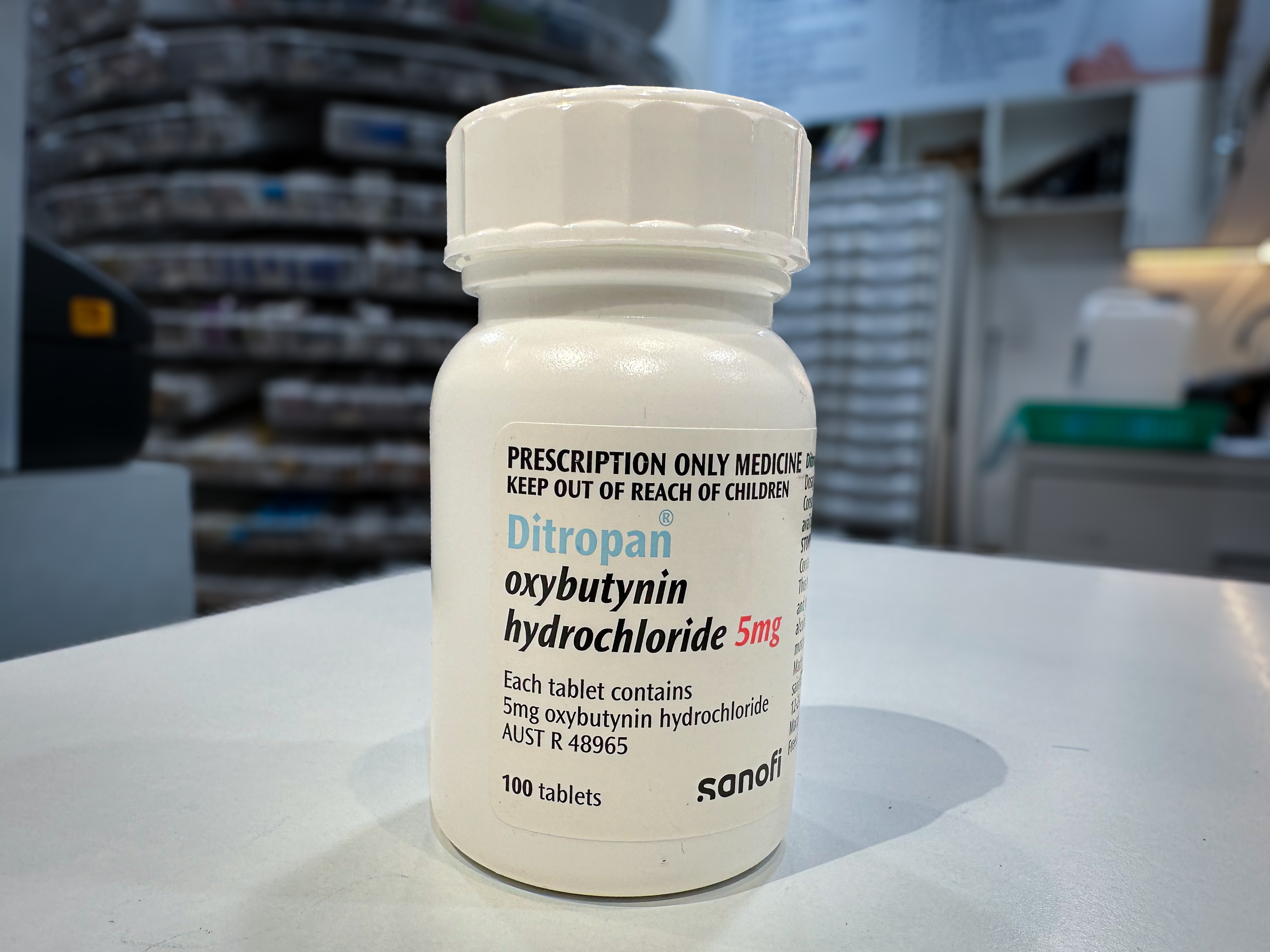 A bottle of Oxybutynin