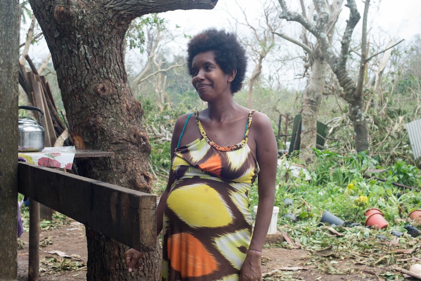 A pregnant woman in Malapoa, on the outskirts of Port Vila