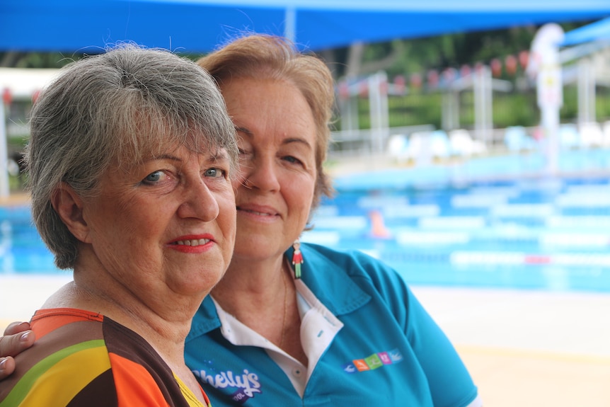 Myra Young (left) and Karen Mogg at Dunlop Park pool