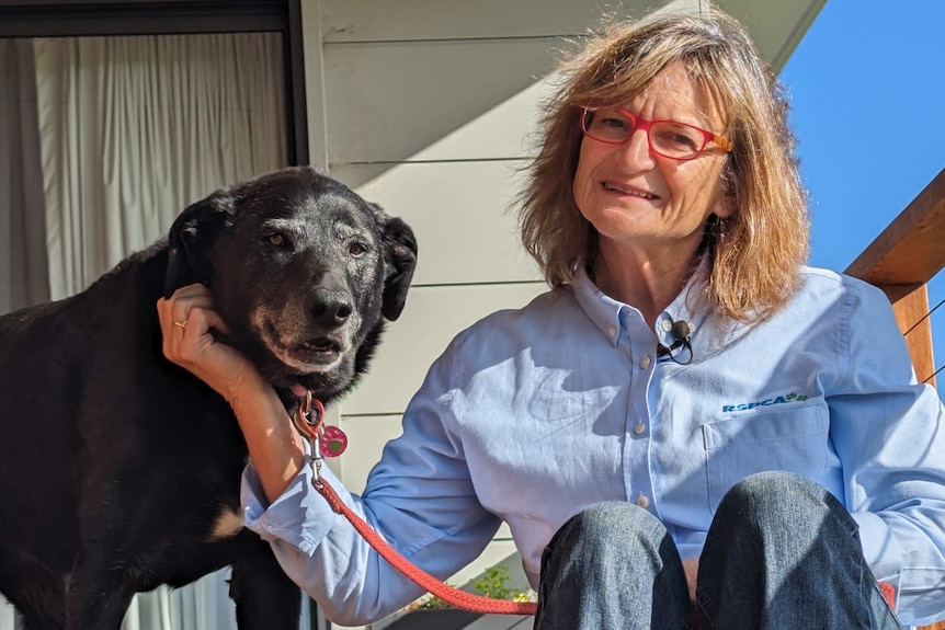 Di Evans, senior scientific officer at RSPCA Australia, pictured with her dog
