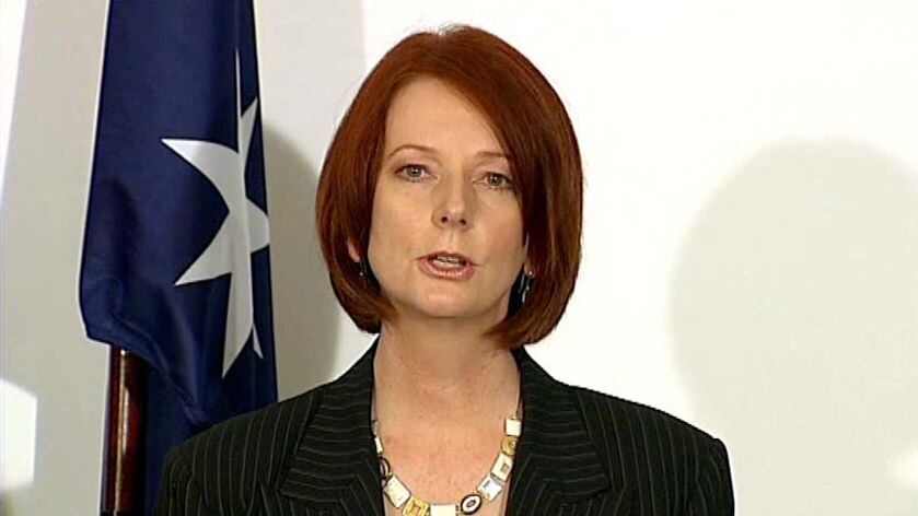 Prime Minister-designate Julia Gillard speaks to the media