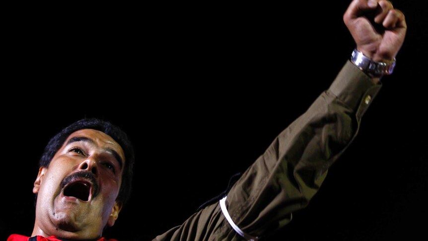 Nicolas Maduro during a presidential campaign rally in Caracas.