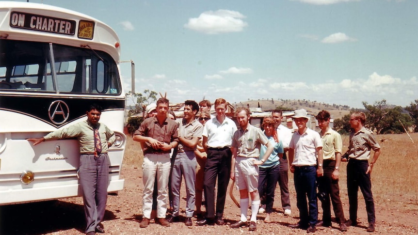 Ann Curthoys (in blue top) with other protesters on the 1965 Freedom Ride.