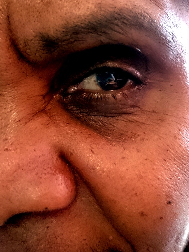 Aboriginal woman's eye.