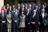 NSW Governor Marie Bashir (front centre) poses for a photo with NSW cabinet at Government House.