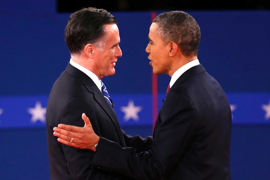 Barack Obama and Mitt Romney take to the stage for the second presidential debate.