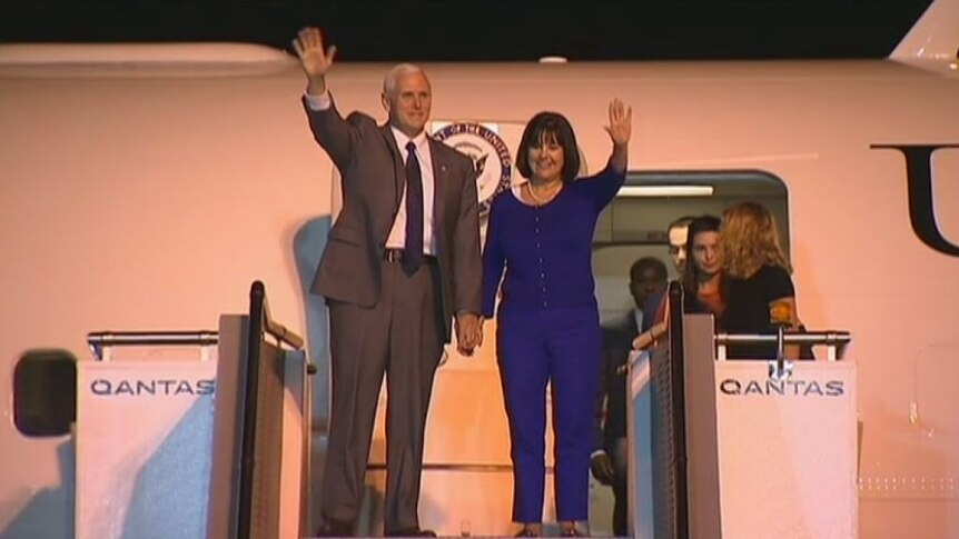 US Vice President Mike Pence arrives in Australia