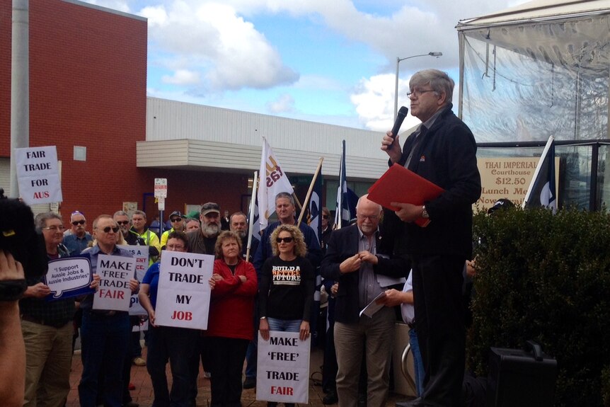 Unions rally in Devonport